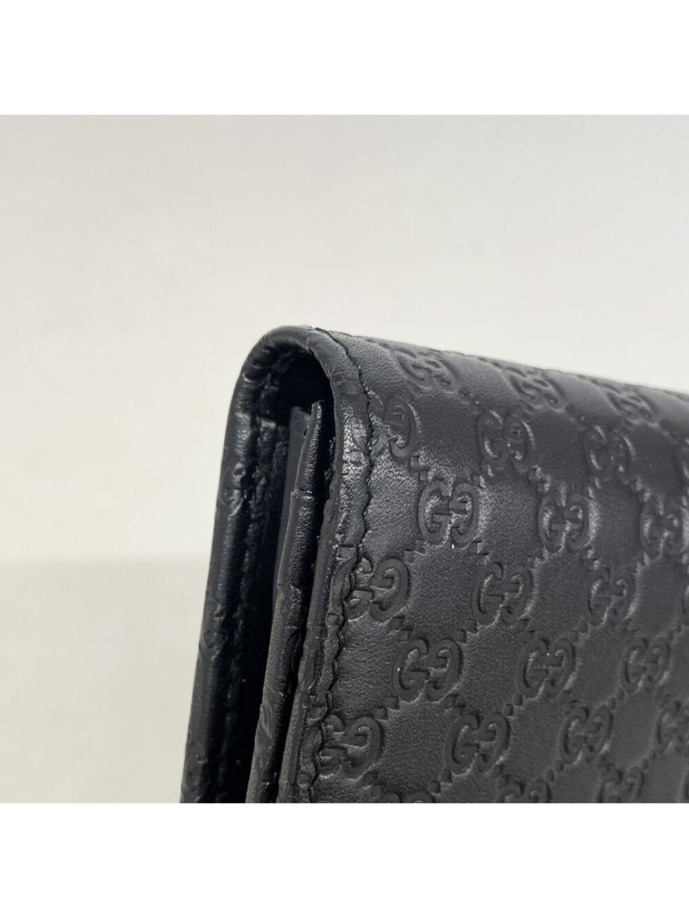 Gucci Wallet Micro Guccissima Leather Black Champagne Gold - Picture 5 of 8